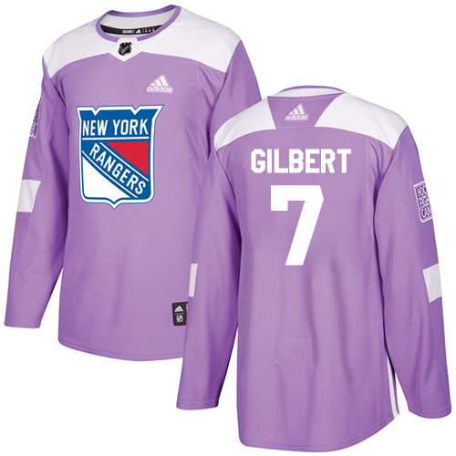 Adidas Rangers #7 Rod Gilbert Purple Authentic Fights Cancer Stitched NHL Jersey